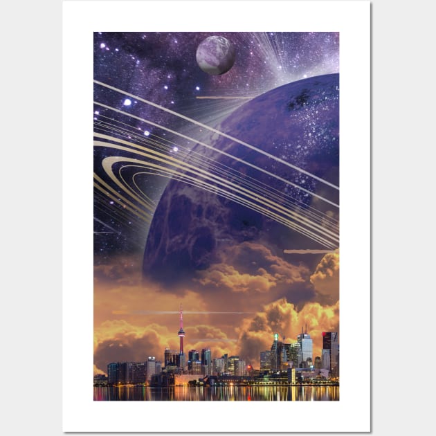 Surreal Toronto Space Skyline Wall Art by DavidLoblaw